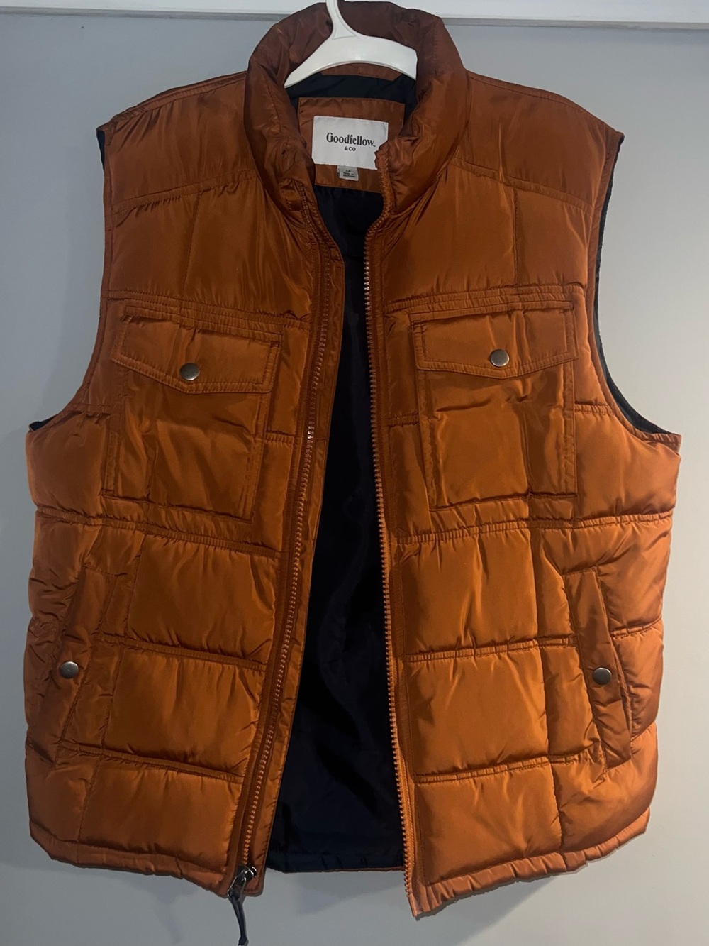 Goodfellow & Co Men's Rust Orange Quilted Puffer Vest